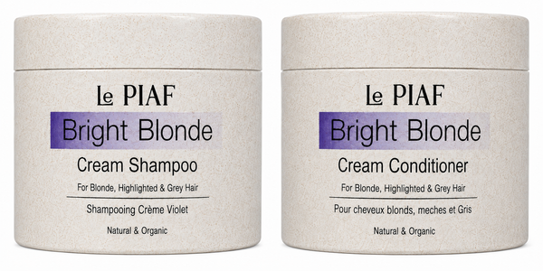 The DUO - BRIGHT BLONDE Cream Shampoo and Cream Conditioner with clay - Bain violet éclat lumineux anti Yellow à l’argile