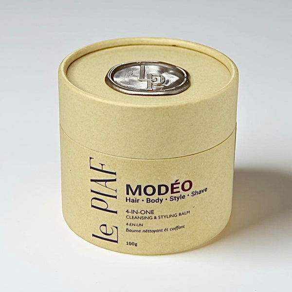 MODÉO. One rich foaming cream. 4 essentials in one jar: Shampoo. Body wash. Modelling Paste. Shave cream