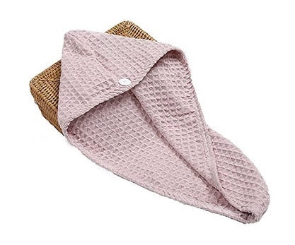 Turban Waffle wrap rapid Absorbent Hair Towel