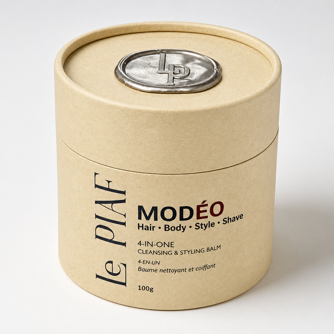 MODÉO. One rich foaming cream. 4 essentials in one jar: Shampoo. Body wash. Modelling Paste. Shave cream