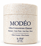 MODÉO. One rich foaming. 4 essentials in one jar: Shampoo. Body wash. Modelling Paste. Shave cream