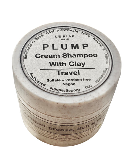 Le Piaf Cream Shampoo PLUMP with Clay Biodegradable Jar 250g