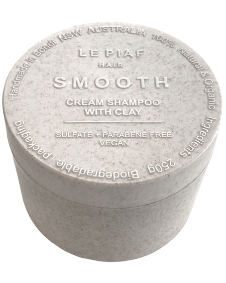 Le Piaf Cream Shampoo SMOOTH with clay  Biodegradable Jar Travel size 90g