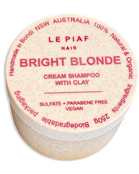 Le Piaf Cream Shampoo BRIGHT BLONDE with clay Travel size 90g Biodegradable Jar